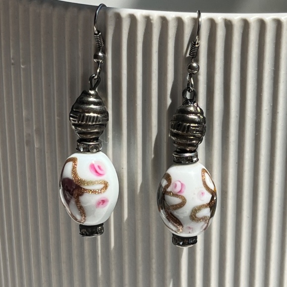 Artisnal glass bead earrings, Murano glass. - Picture 11 of 11